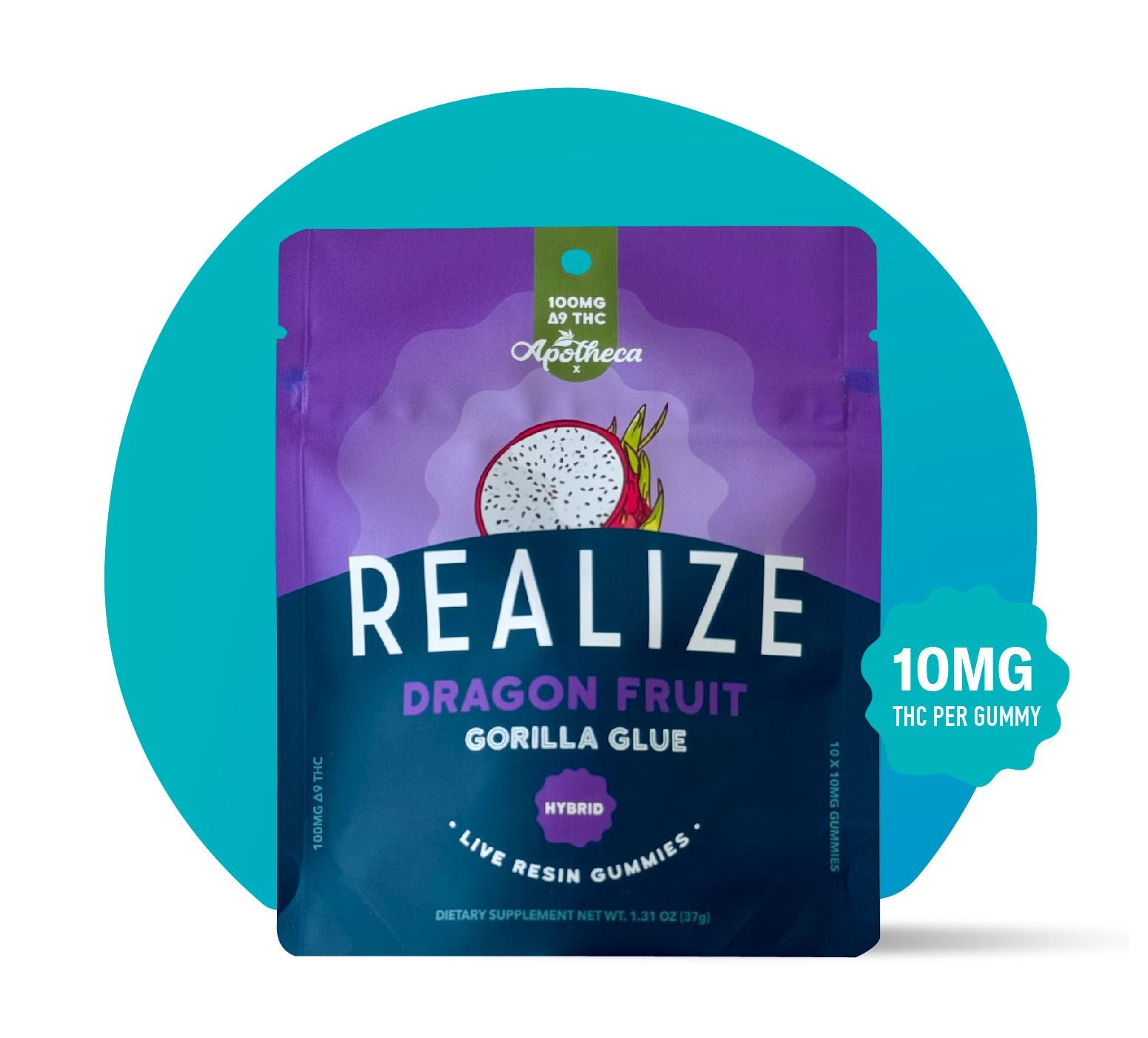 Wholesale - Realize x Apotheca Live Resin Gummies, Dragon Fruit - Gorilla Glue