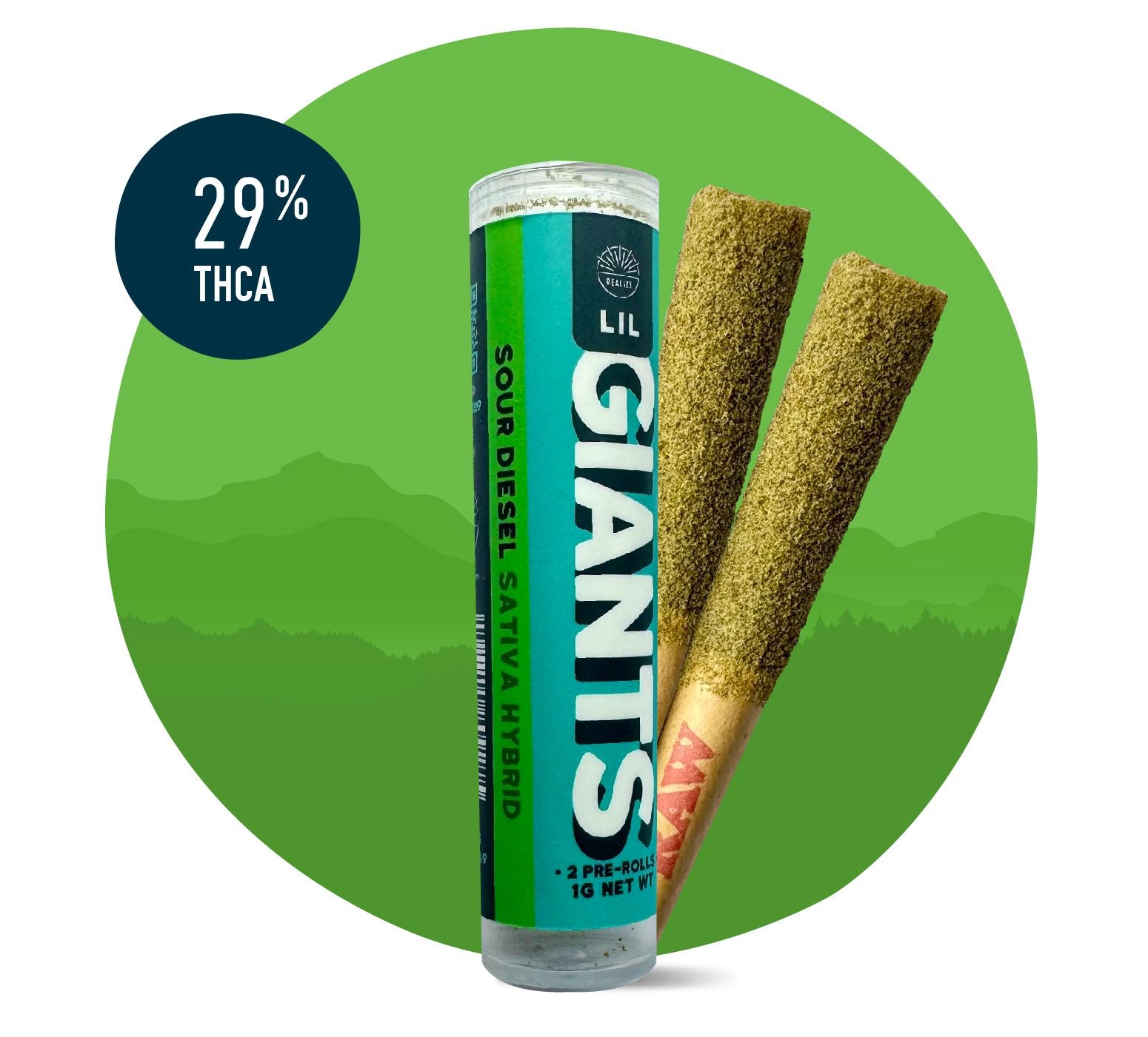 Realize Lil Giants Pre-Rolls, Sour Diesel, 0.5g x 2