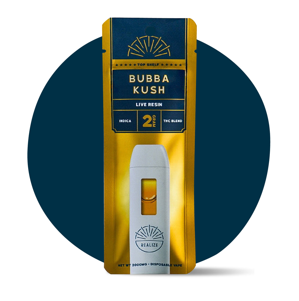Bubba Kush Top Shelf THCA Disposable - Realize Bubba Kush Top Shelf THCA Disposable - Realize