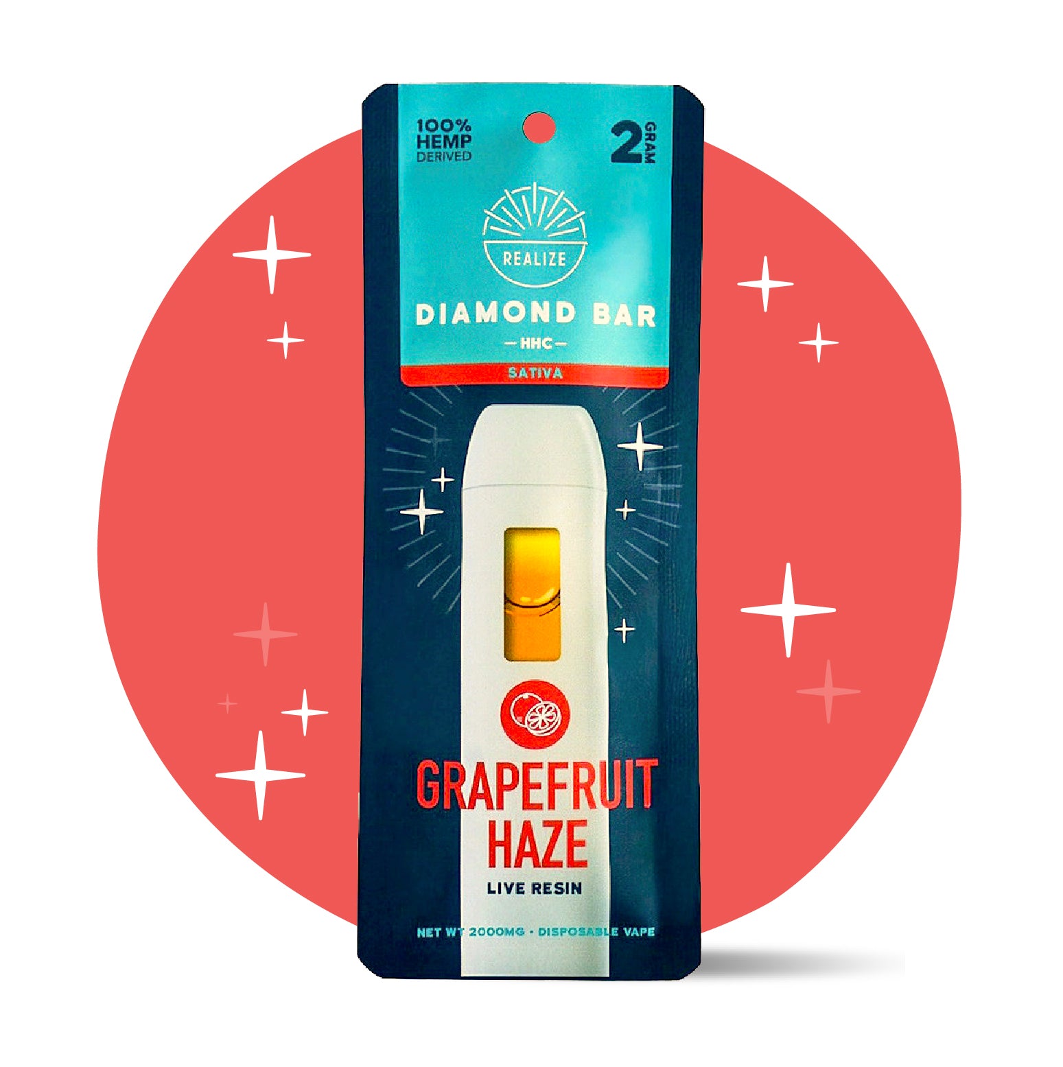 Realize HHC Diamond Bar, Grapefruit Haze - Disposable Vape