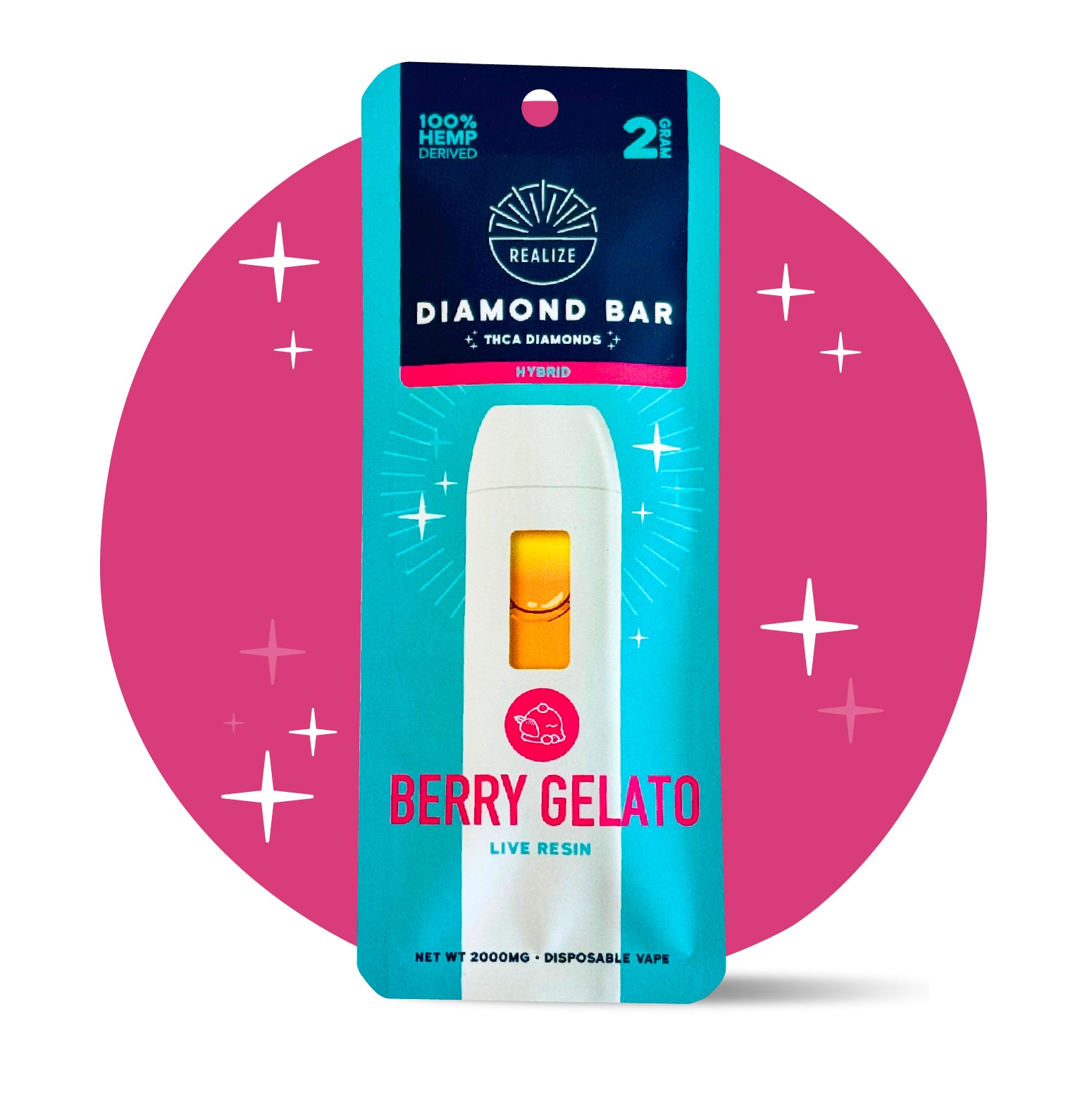 Realize THCA Diamond Bar, Berry Gelato - 2g Disposable Vape
