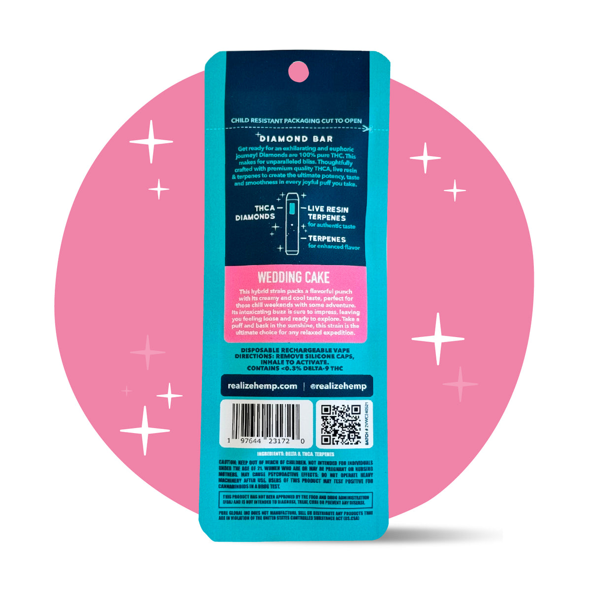 Wedding Cake Delta 8 Disposable Vape - Realize Wedding Cake Delta 8 Disposable Vape - Realize