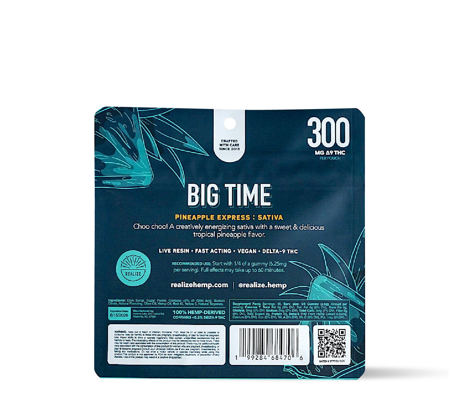 Wholesale - Realize BIG TIME Gummies, Pineapple - Pineapple Express