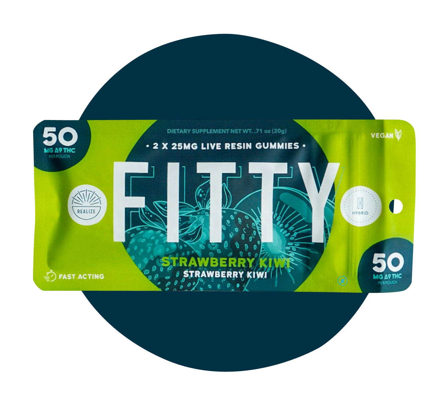 Realize DYE FREE FITTY Gummies, Strawberry Kiwi - Strawberry Kiwi