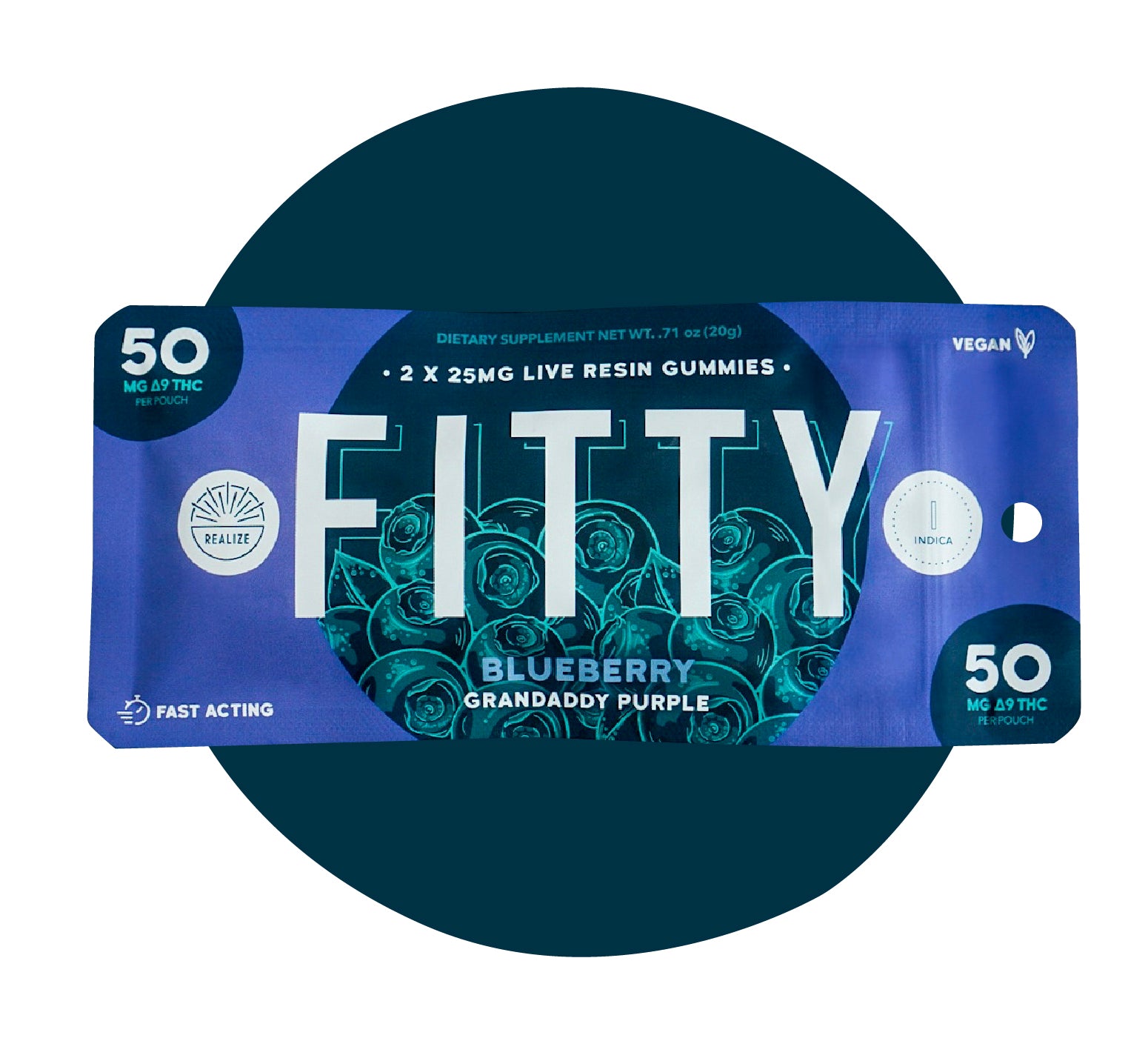 Realize FITTY Gummies, Blueberry - Grandaddy Purple