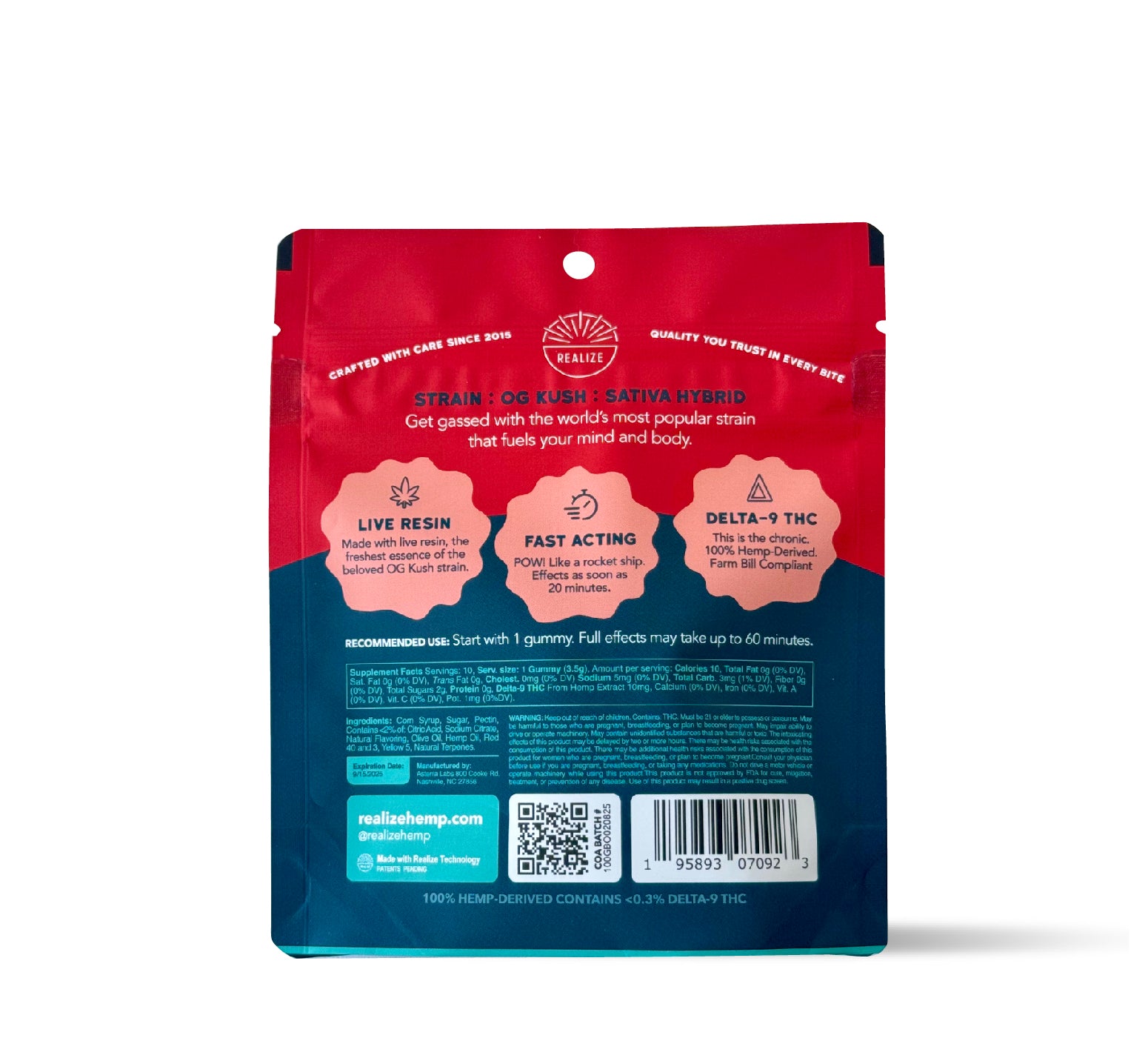 Wholesale - Realize Live Resin Gummies, Blood Orange - OG Kush