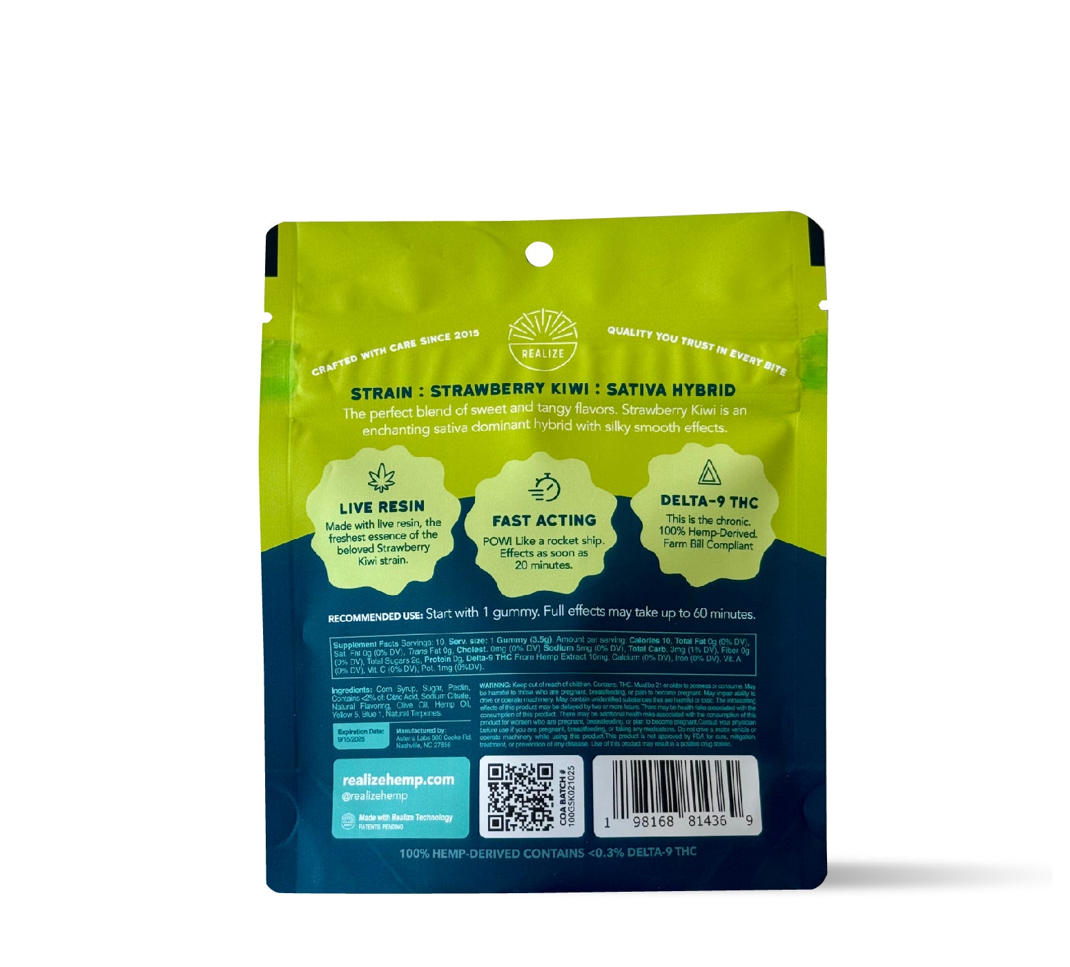 Wholesale - Realize x Apotheca Live Resin Gummies, Strawberry Kiwi - Strawberry Kiwi