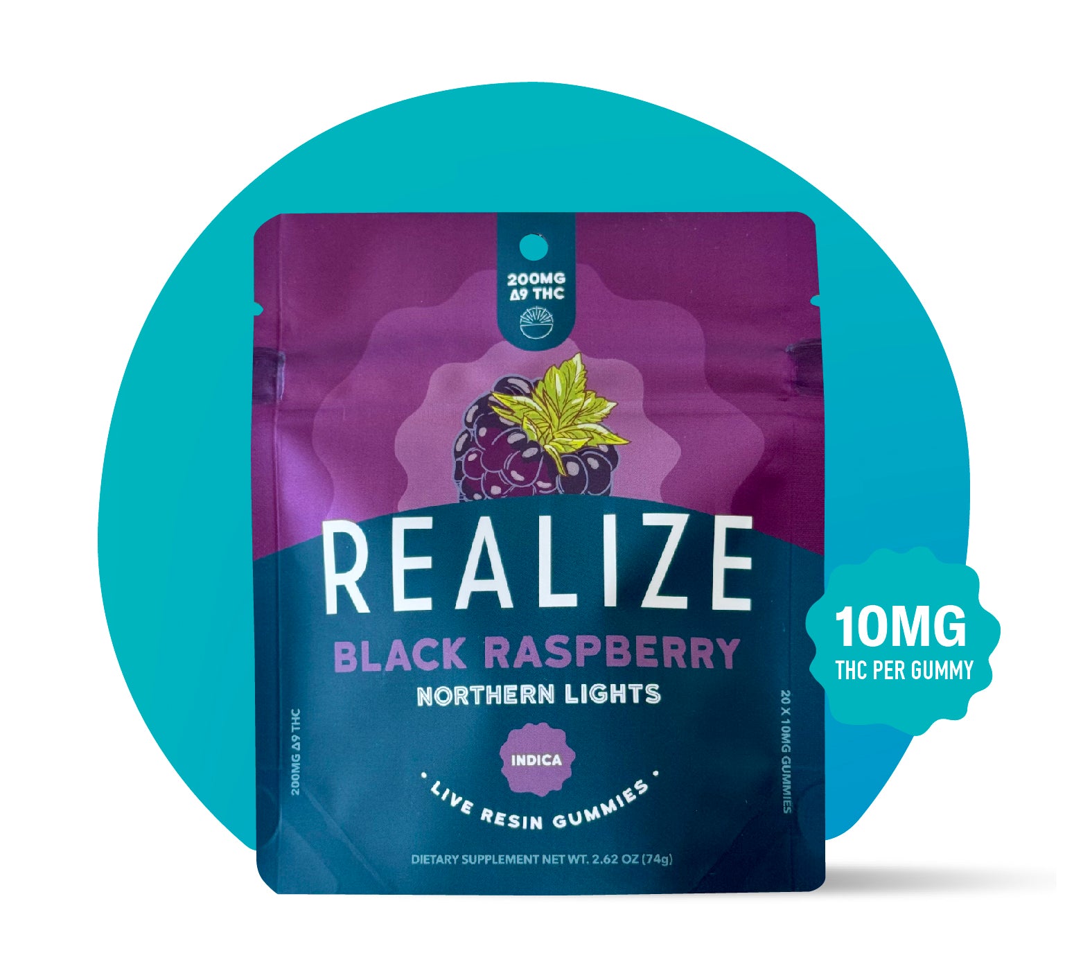 Realize Live Resin Gummies, Black Raspberry - Northern Lights