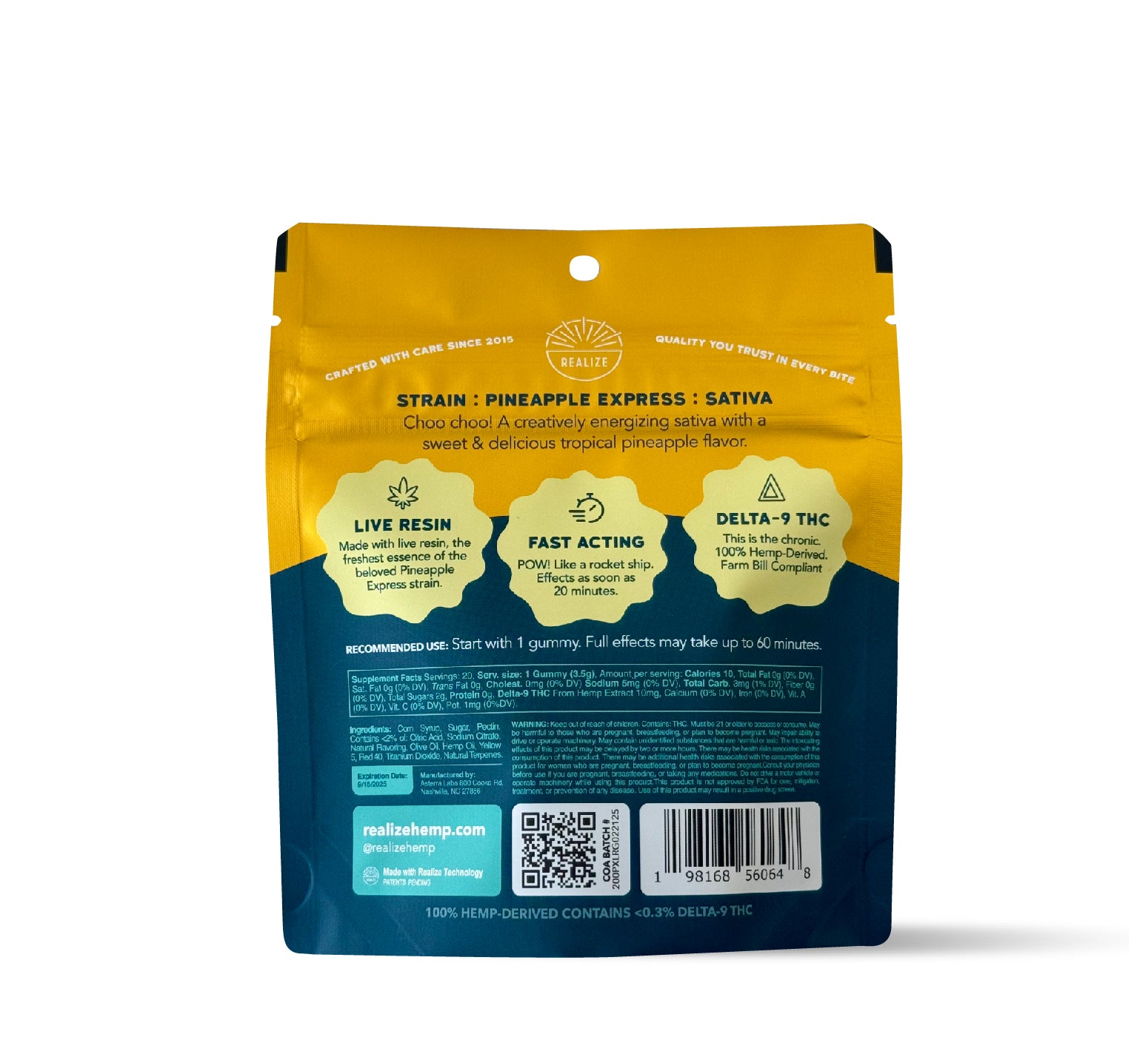 Realize Live Resin Gummies, Pineapple - Pineapple Express