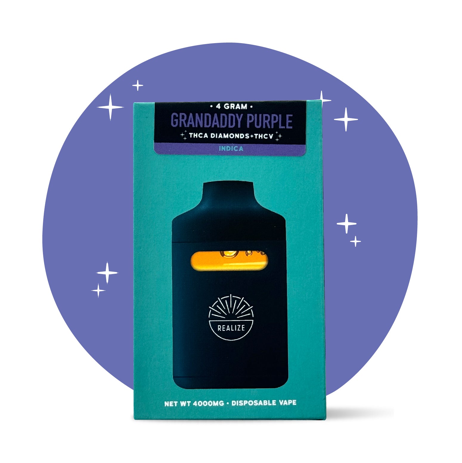 Realize Diamond Bar, Grandaddy Purple - 4g Disposable Vape