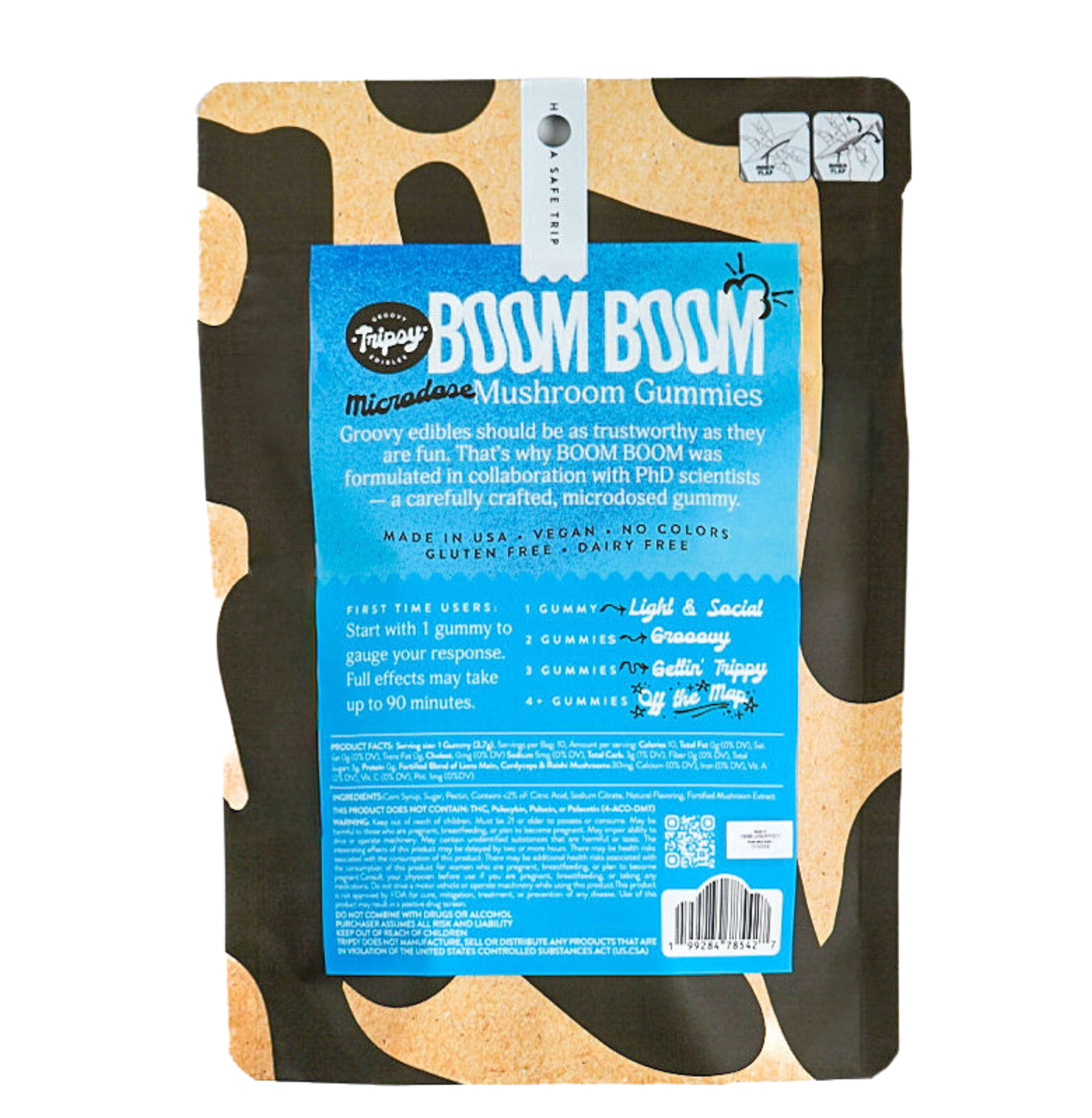 Tripsy BOOM BOOM 10ct. Microdose Mushroom Gummies, Blueberry