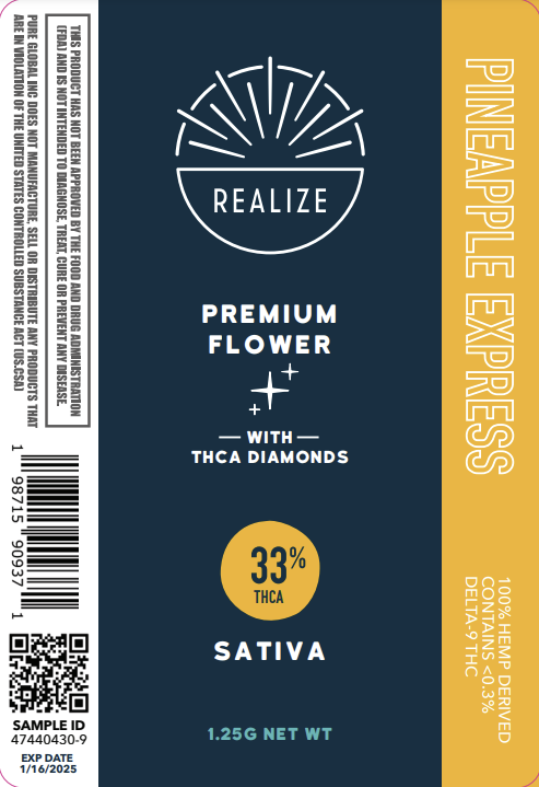 Wholesale - Realize Premium Pre-Roll with THCA, Pineapple Express - 1.25g