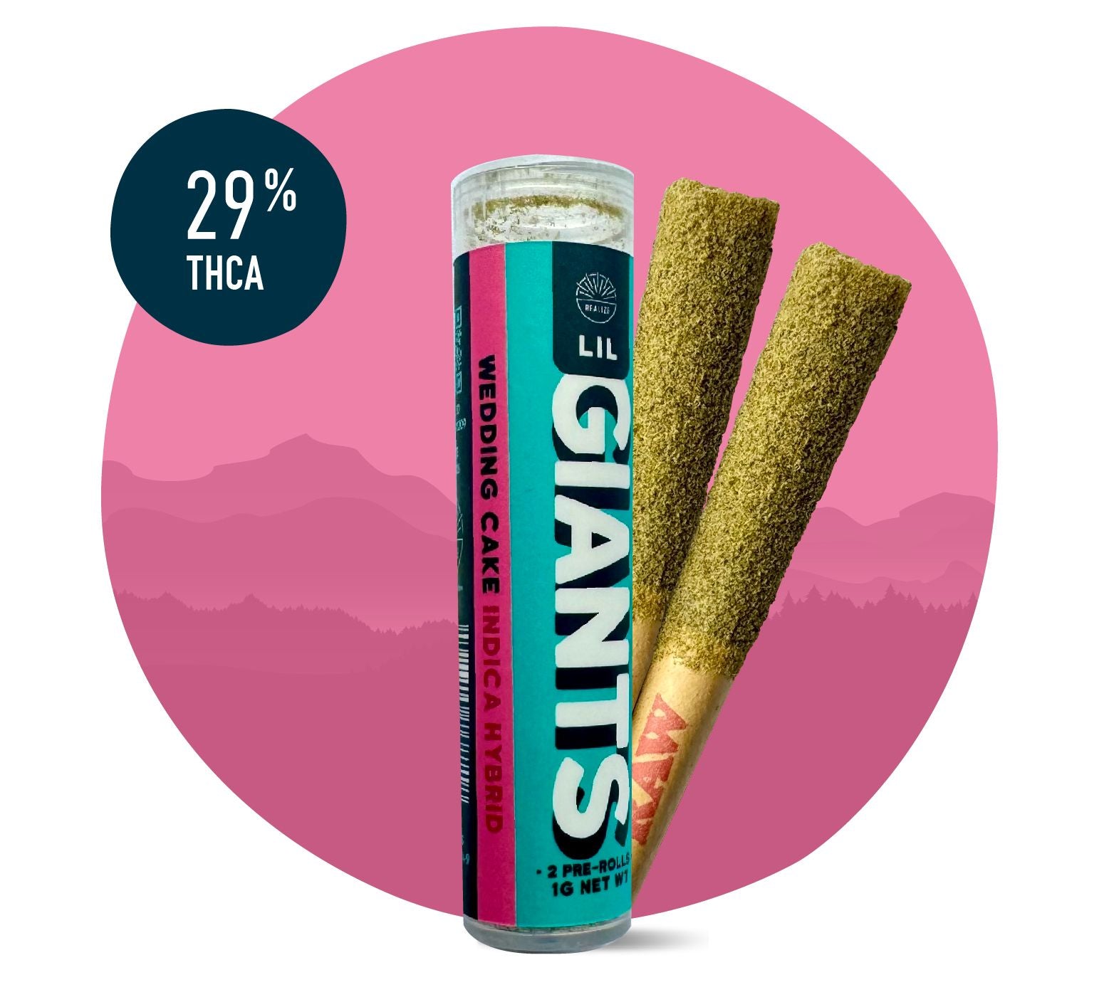 Realize Lil Giants Pre-Rolls, Wedding Cake, 0.5g x 2