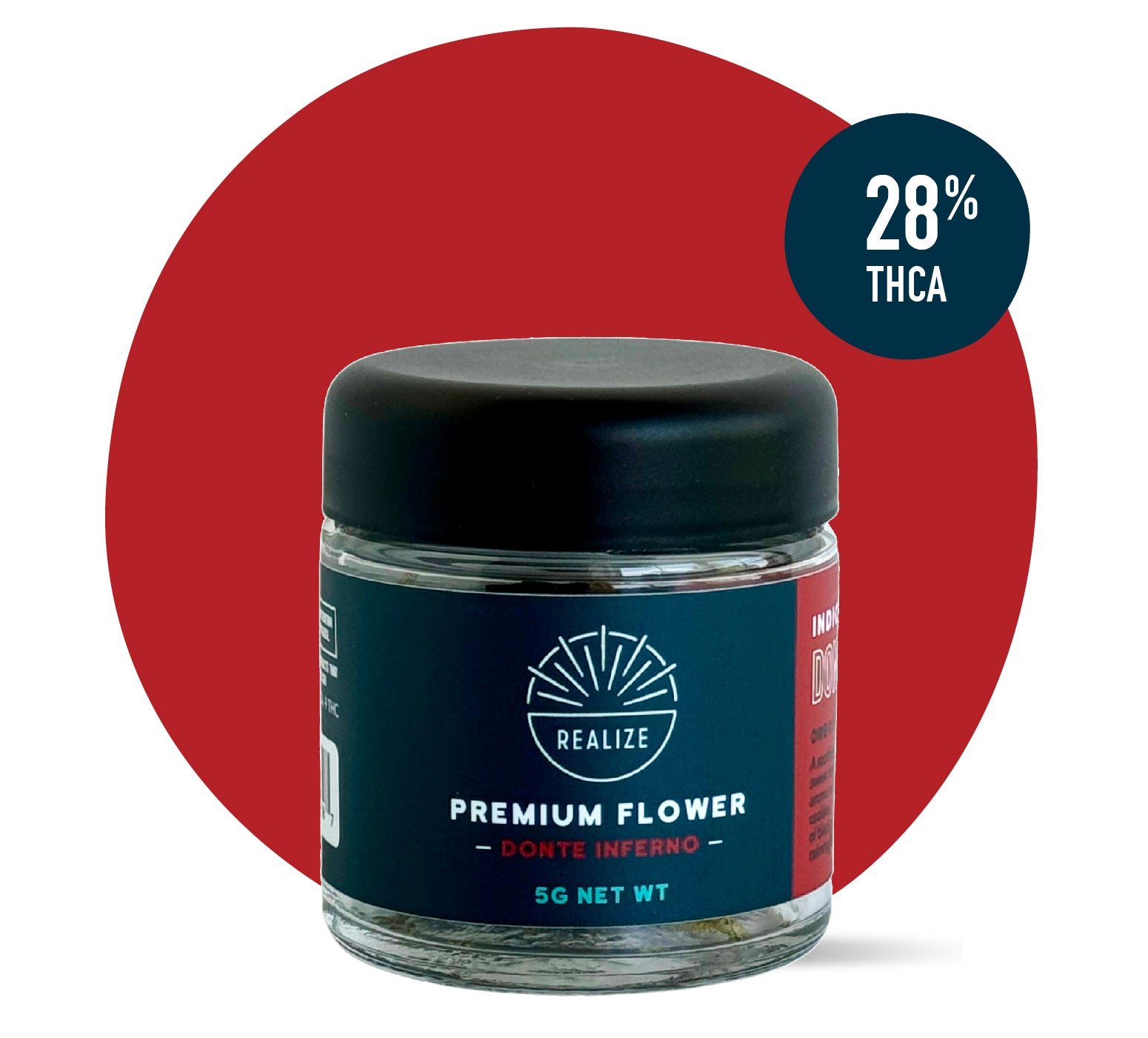 Wholesale - Realize Premium Flower 5 Gram Jar,  Donte’s Inferno