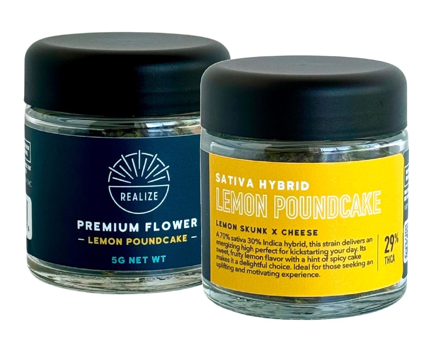 Wholesale - Realize Premium Flower 5 Gram Jar,  Lemon Pound Cake