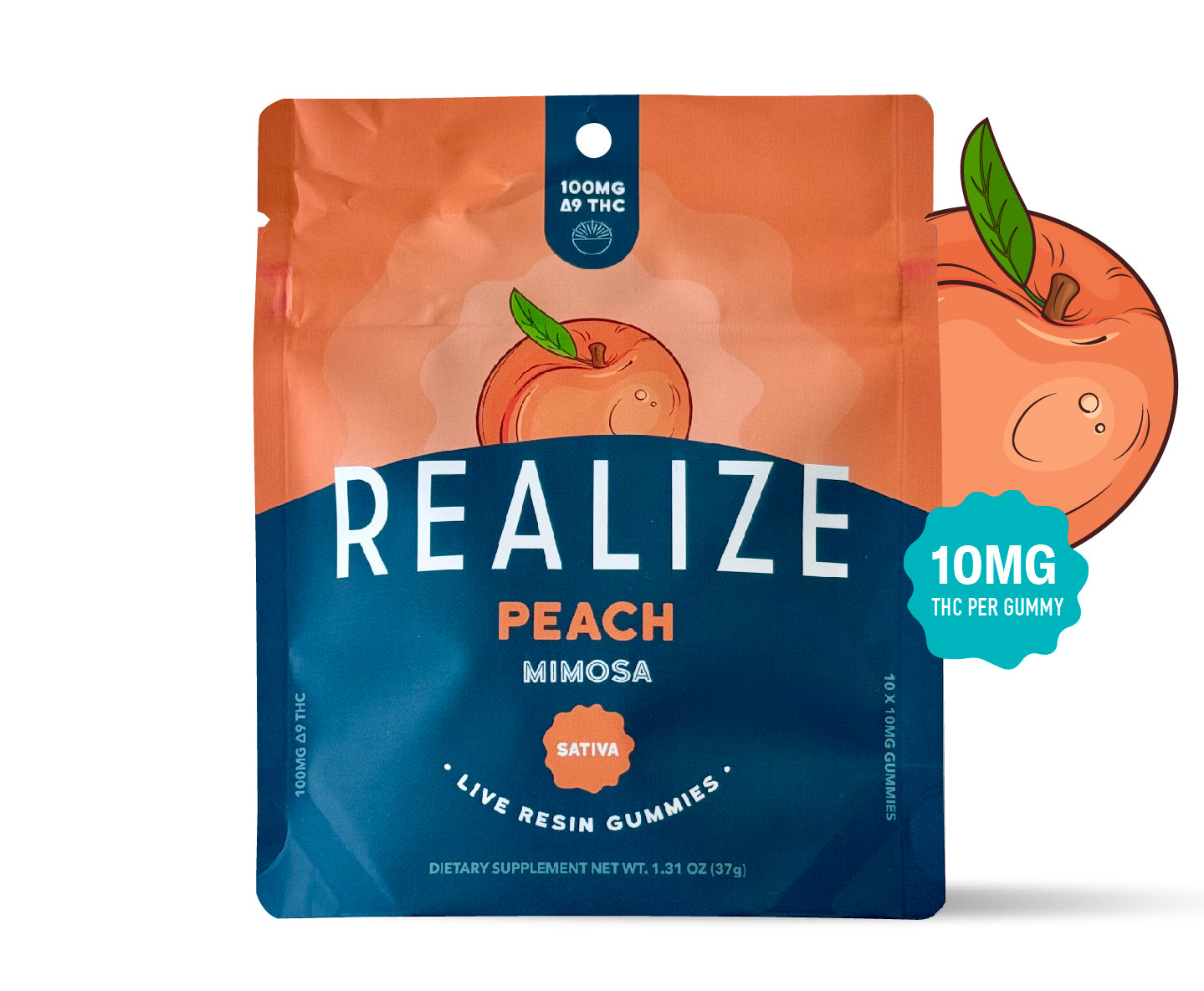 Realize Live Resin Gummies, Peach - Mimosa