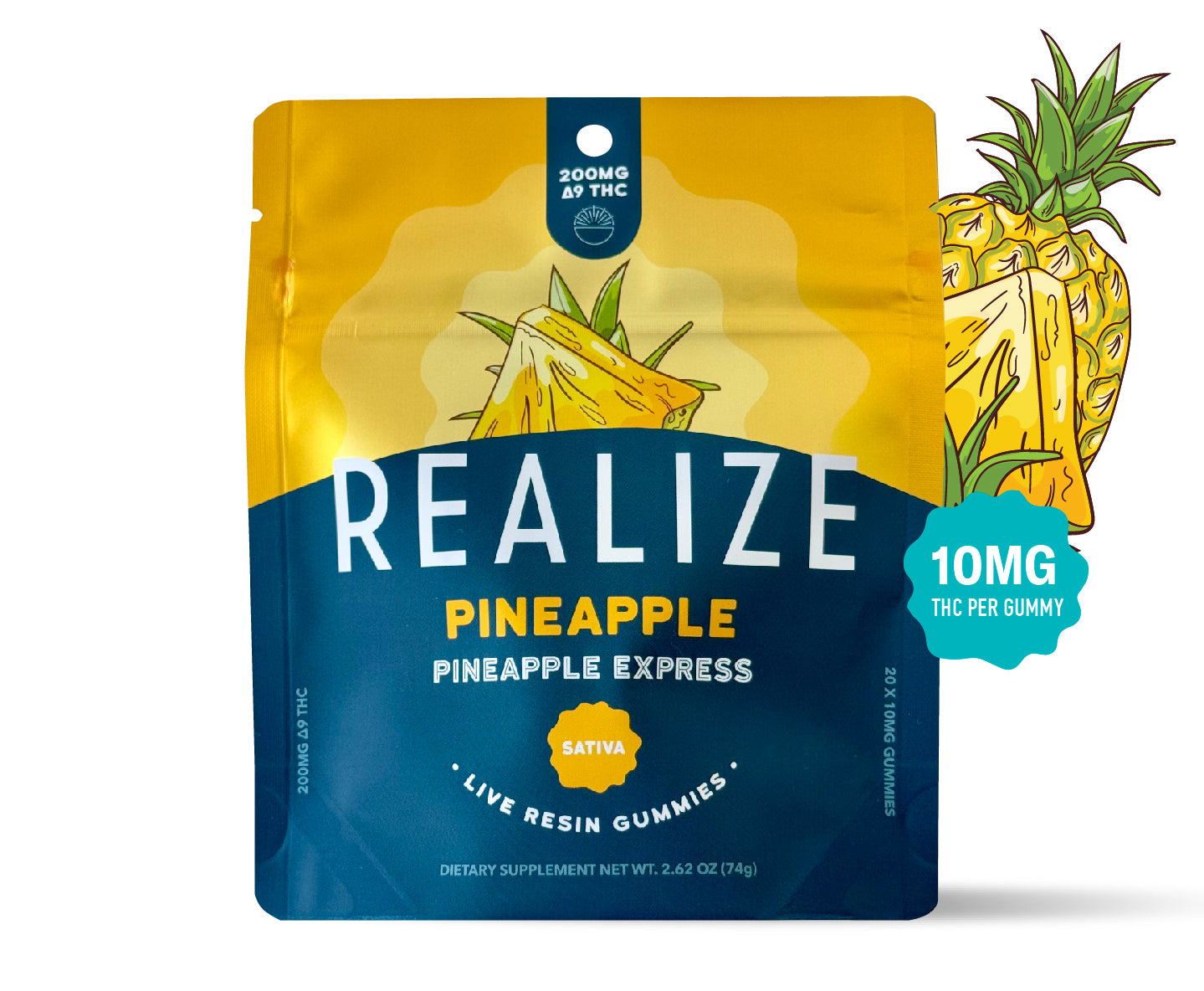 Realize Live Resin Gummies, Pineapple - Pineapple Express