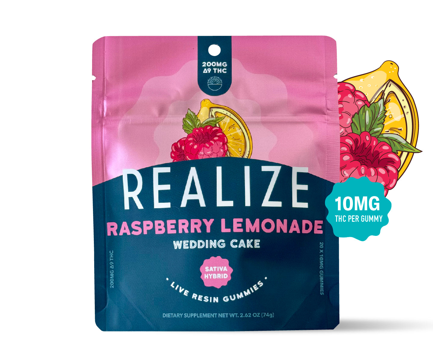 Realize Live Resin Gummies, Raspberry Lemonade - Wedding Cake