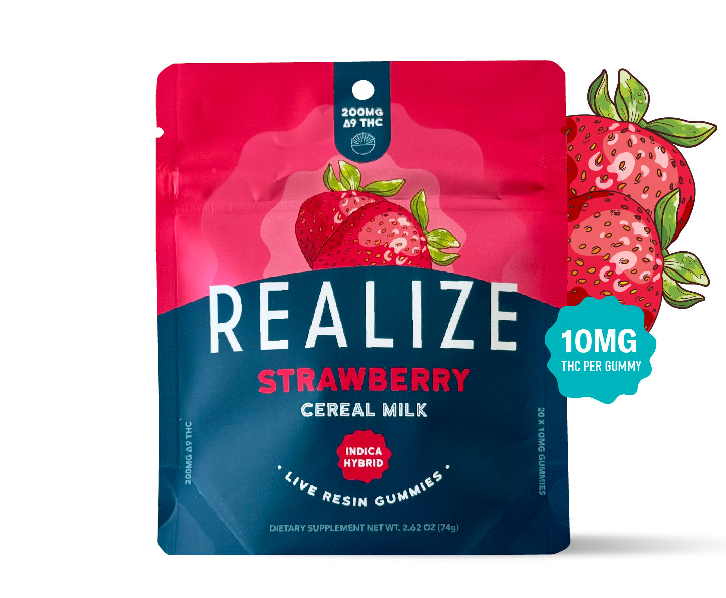 Realize Live Resin Gummies, Strawberry - Cereal Milk