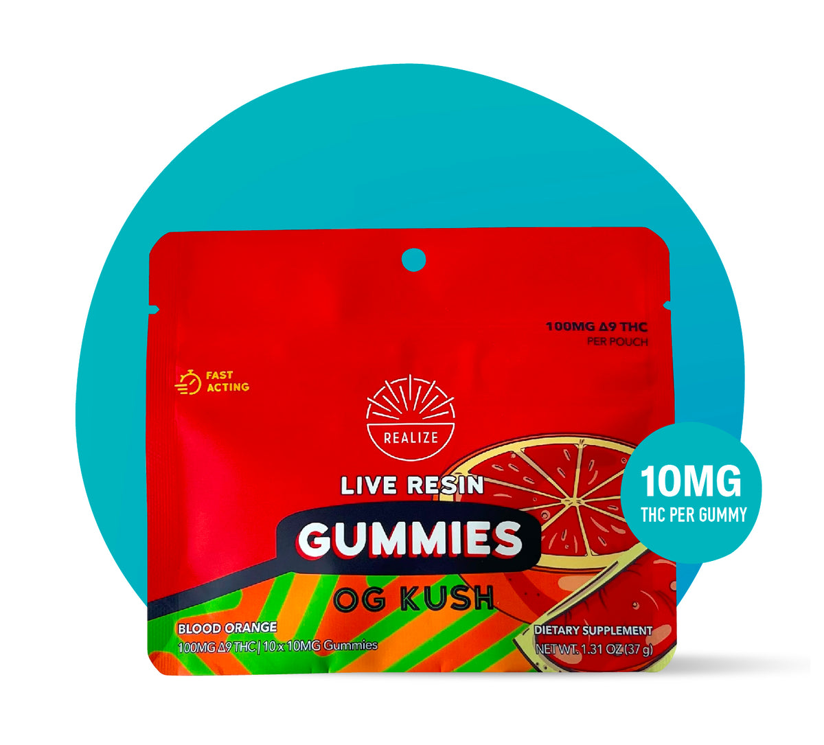 Realize Live Resin Gummies, Blood Orange - OG Kush | Realize