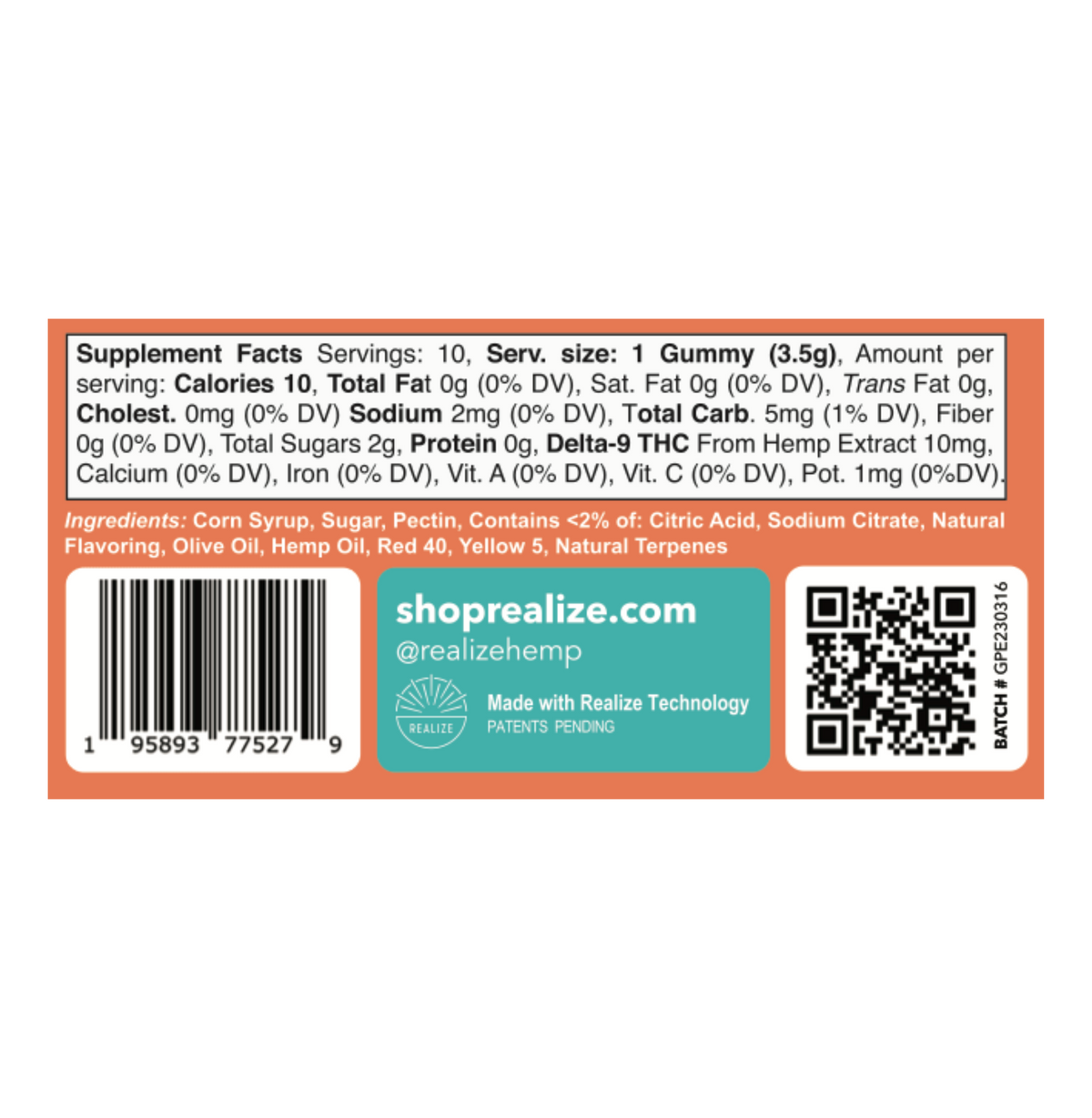 Peach - Mimosa Live Resin Gummies – Realize